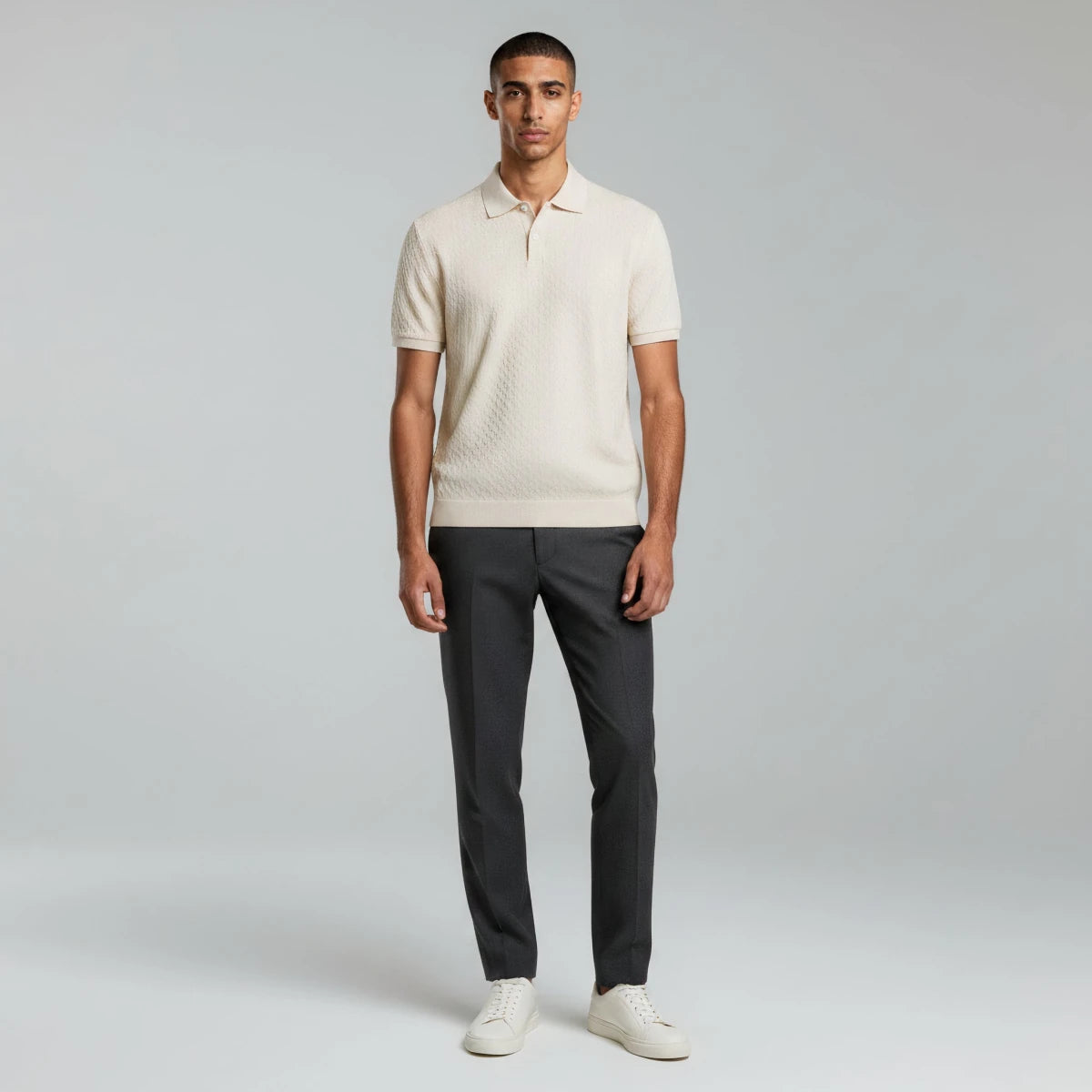 Casual Textured Polo Shirt - Montford & Co