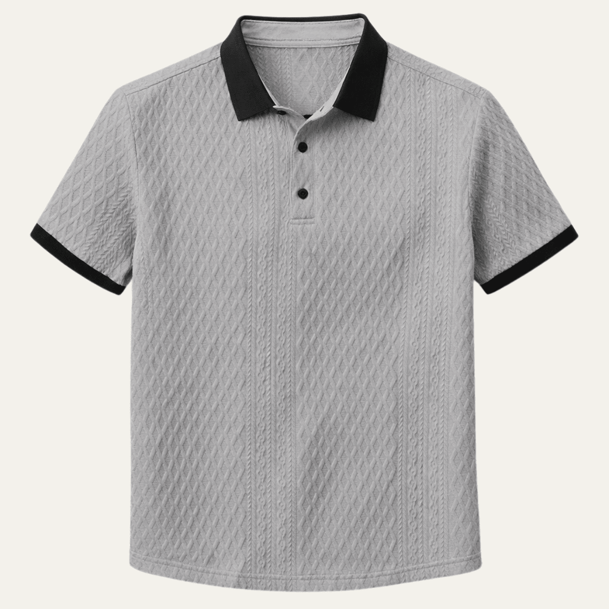 Casual Textured Polo Shirt with Contrast Collar - Montford & Co
