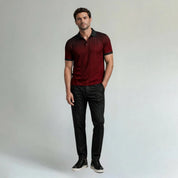 Casual Textured Polo Shirt with Contrast Collar - Montford & Co
