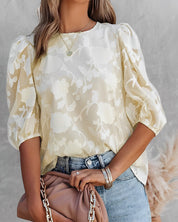 Blouse – Sheer Floral Texture – Elegant Everyday Style