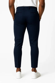 Chino Pants in Khaki Elastic Fabric Modern Fit - Montford & Co