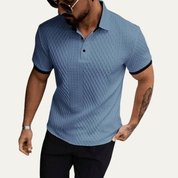 Classic Textured Polo Shirt with Contrast Collar - Montford & Co
