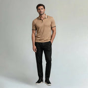 Classic Textured Polo Shirt with Contrast Collar - Montford & Co