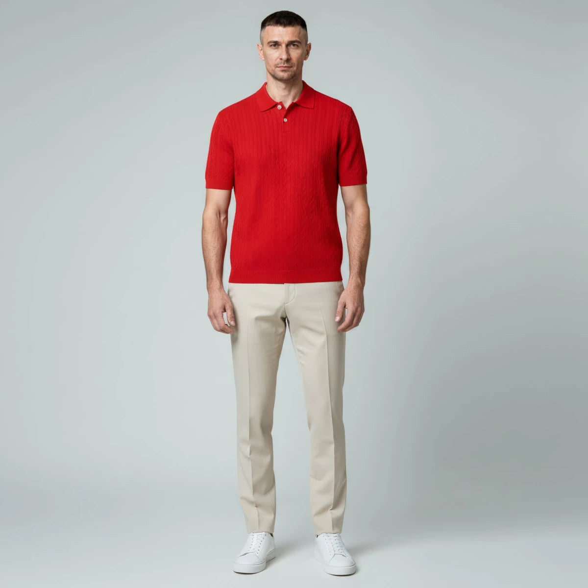 Classic Textured Summer Polo Shirt - Montford & Co