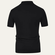 Contrast Pattern Knit Polo Shirt - Montford & Co