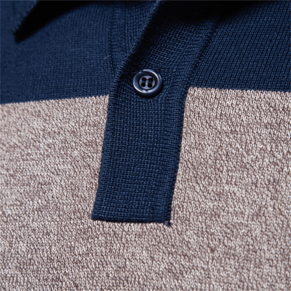 Cotton Button - Up Striped Knit Polo Sweater - Montford & Co