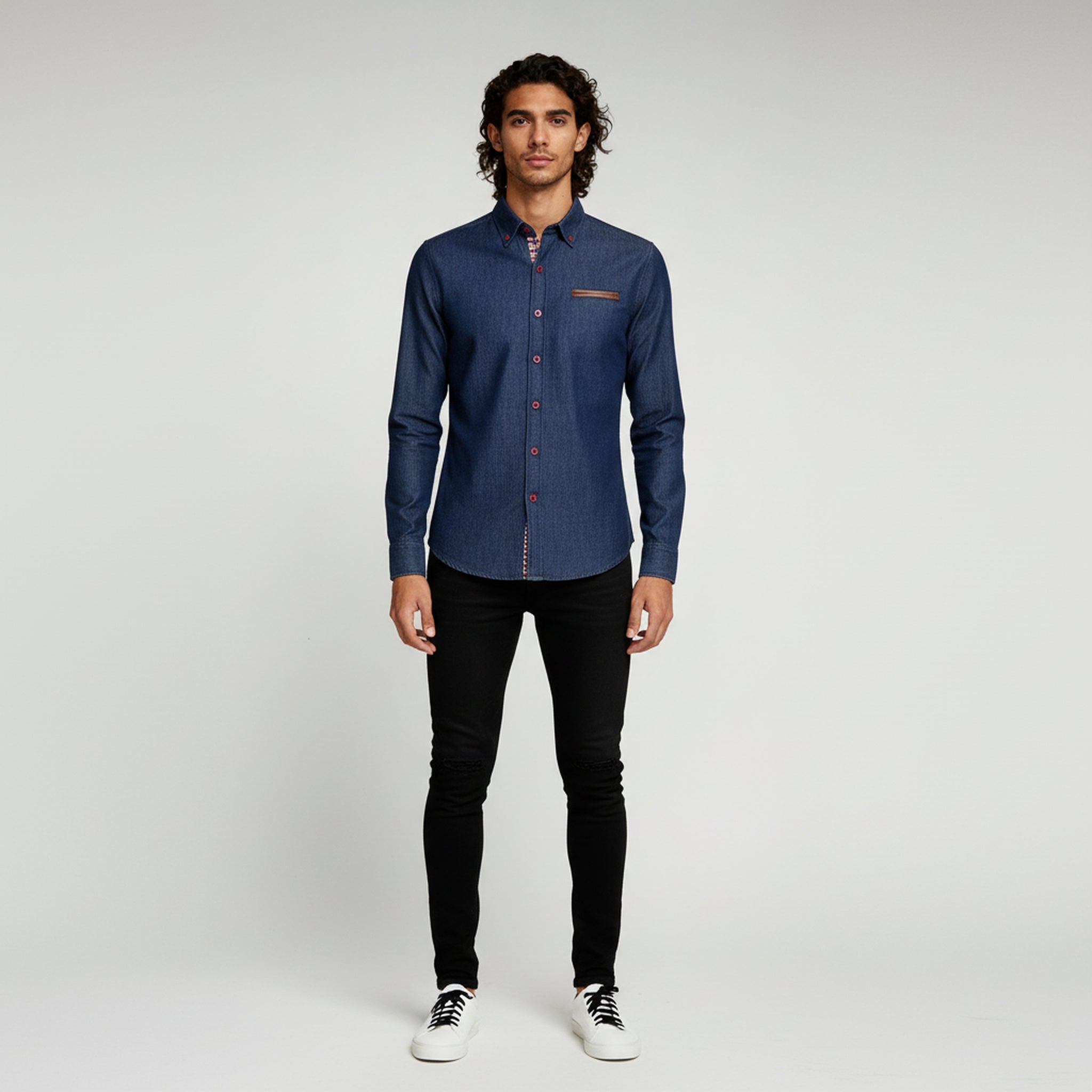 Slim Fit Denim Shirt – Effortless Style for Smart Casual Outfits - 1