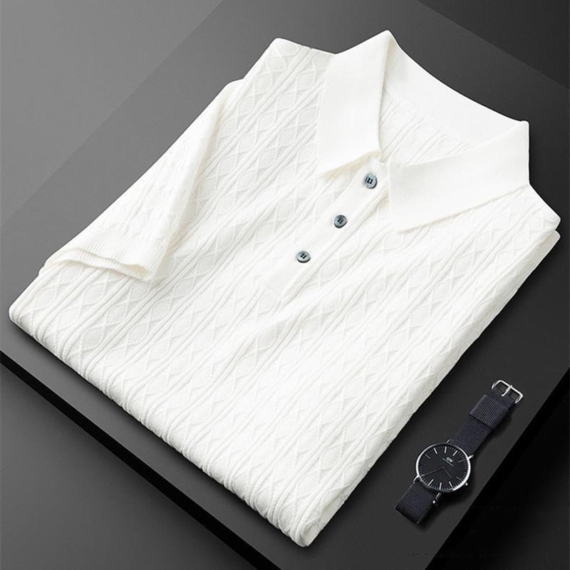 Diamond Knit Polo for Men - Montford & Co