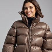 Cropped puffer coat