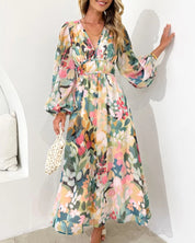 Maxi Dress – Soft Floral Print – Elegant Daywear