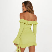 Mini Dress – Off-Shoulder Ruffle Layers – Elegant Party Look