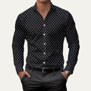 Geometric Print Button Down Shirt - Montford & Co