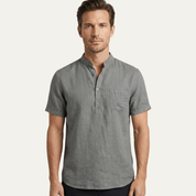 Glasgow Casual Cotton Linen Henley Shirt - Montford & Co