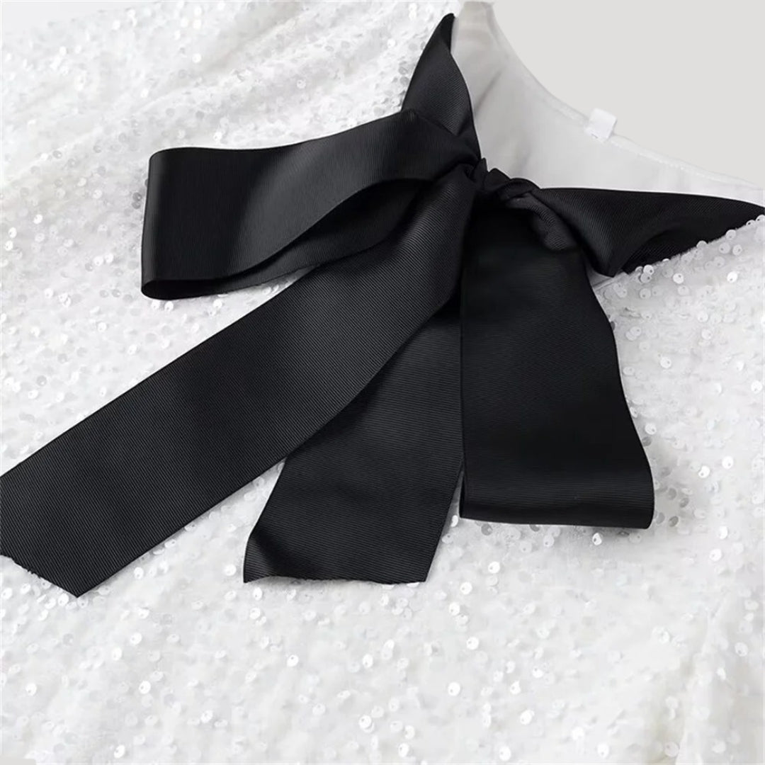 Glitter bow detail Dress - Montford & Co