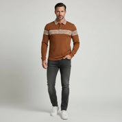Greek Key Print Casual Lightweight Polo Shirt - Montford & Co