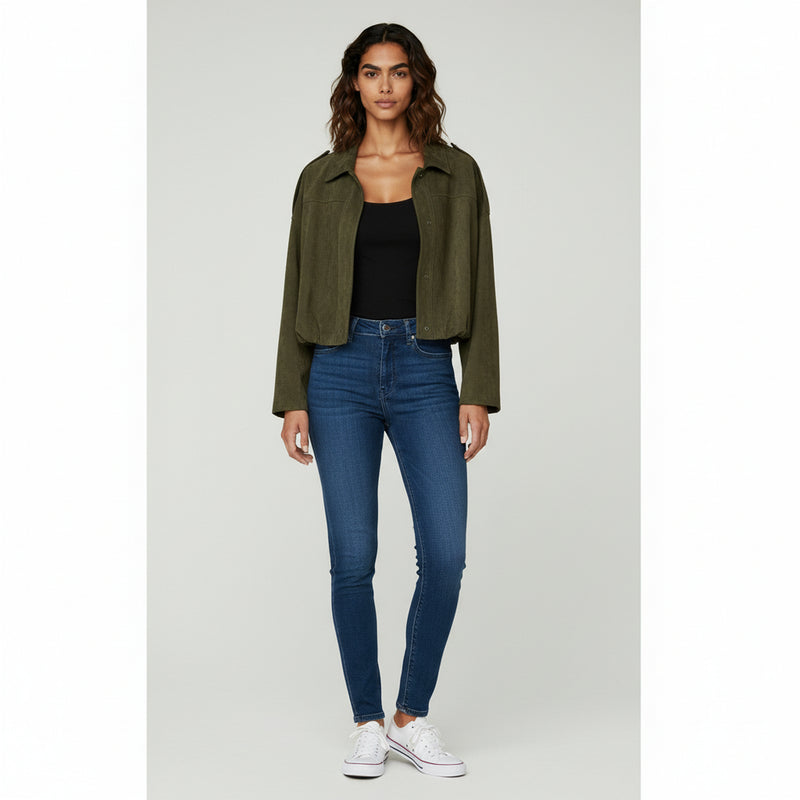 Cropped Jacket - Soft Fabric For Stylish Casual Wear & Versatile Layering - 1
