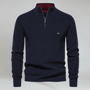 Half Zip Jumper in Wool Blend Top - Montford & Co