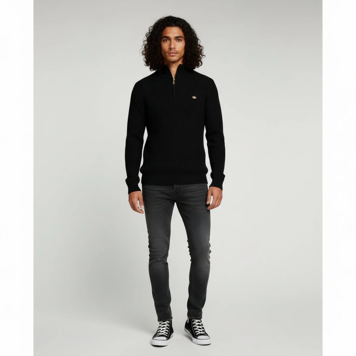 Half Zip Jumper in Wool Blend Top - Montford & Co