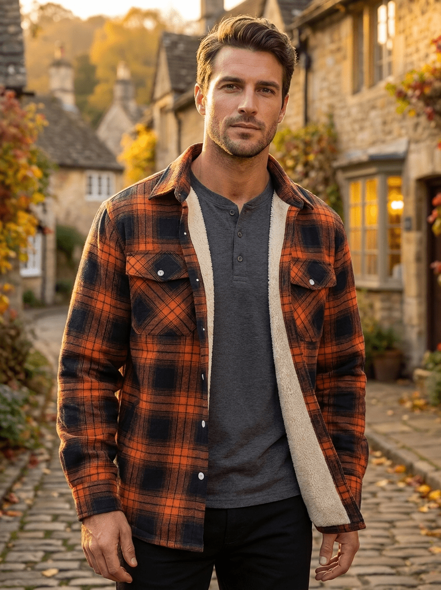 Jacket – Mens – Autumn & Winter – Heren Vest met Ruitpatroon en Fleece Voering – Montford Co - Montford & Co