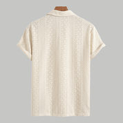Jacquard Textured Casual Knitted Polo Shirt - Montford & Co