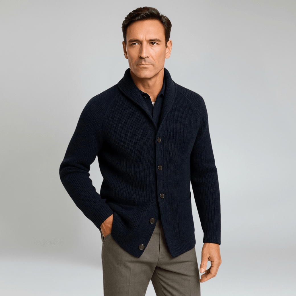 Knitted Wool Cardigan with Buttons - Montford & Co