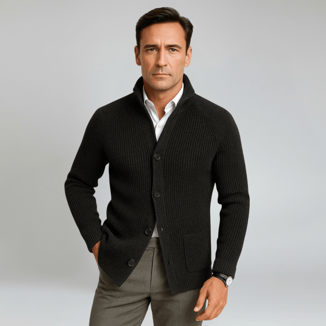 Knitted Wool Cardigan with Buttons - Montford & Co