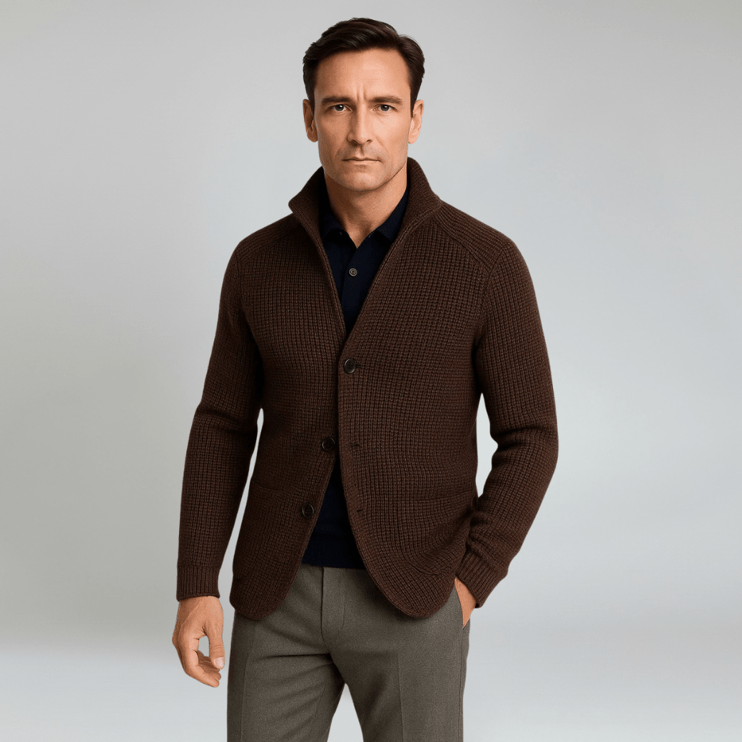 Knitted Wool Cardigan with Buttons - Montford & Co