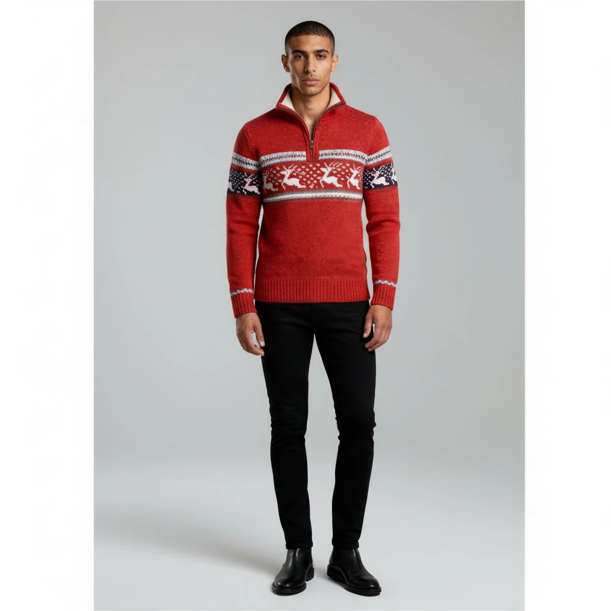 Kris Fair Isle Half - Zip Sweater - Montford & Co