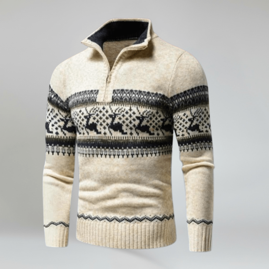 Kris Fair Isle Half - Zip Sweater - Montford & Co