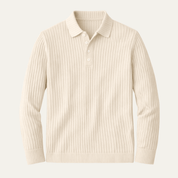 Long Sleeve Polo Shirt with Ribbed Texture - Montford & Co