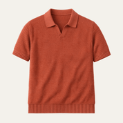 Luxury Knitted V Neck Polo Shirt - Montford & Co