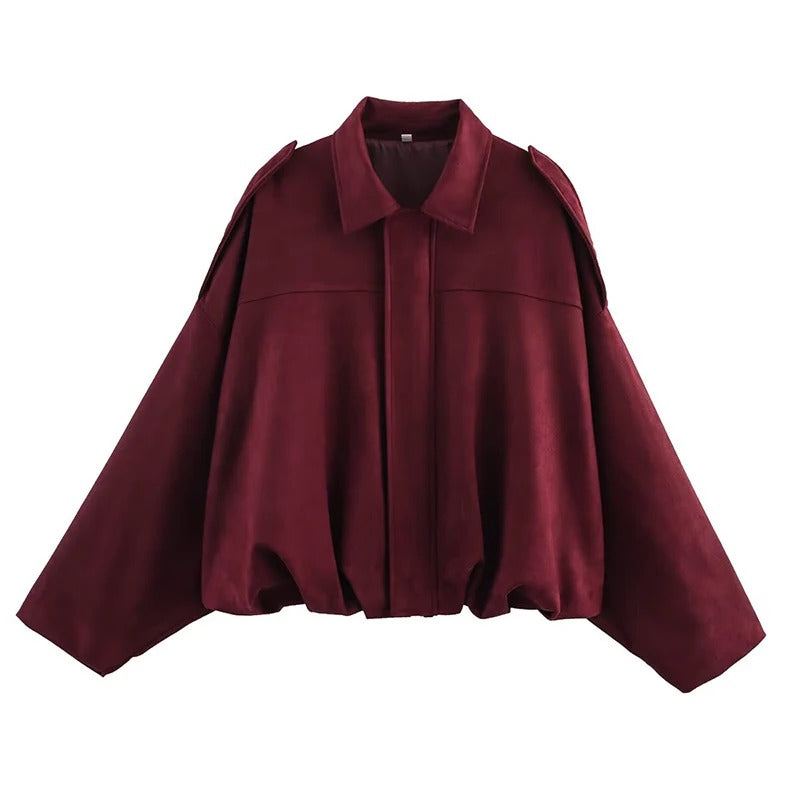 Cropped Jacket – Suede Look – Casual Street Style