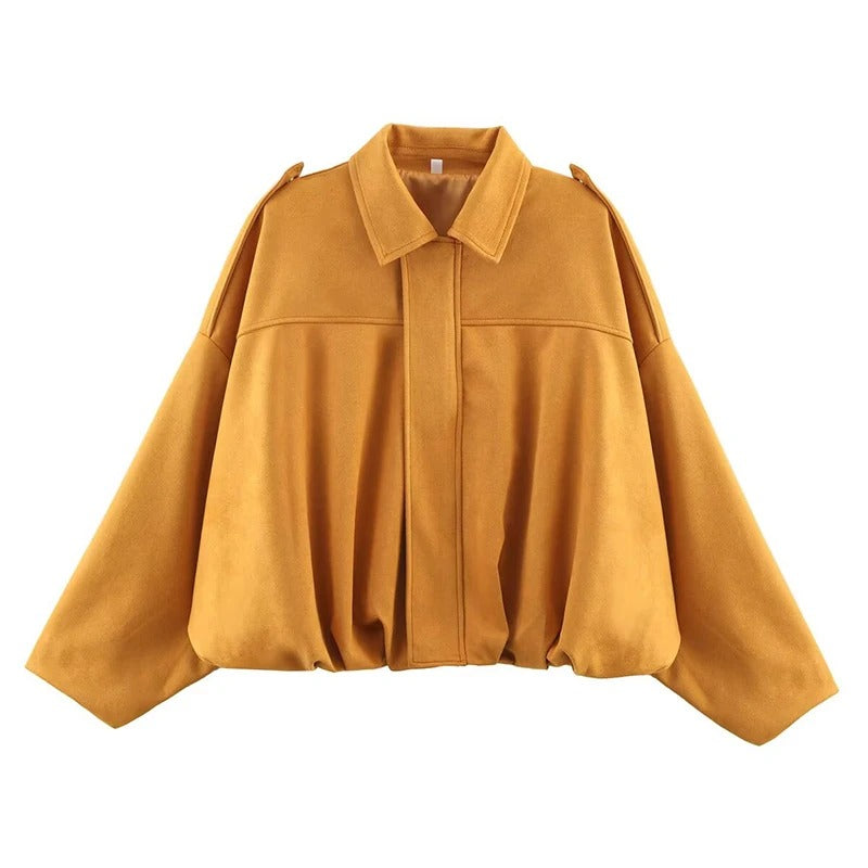 Cropped Jacket – Suede Look – Casual Street Style