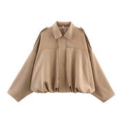 Cropped Jacket – Suede Look – Casual Street Style