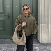 Cropped Jacket – Suede Look – Casual Street Style