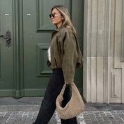 Cropped Jacket – Suede Look – Casual Street Style