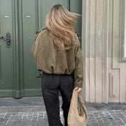 Cropped Jacket – Suede Look – Casual Street Style