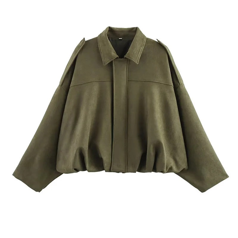 Cropped Jacket – Suede Look – Casual Street Style