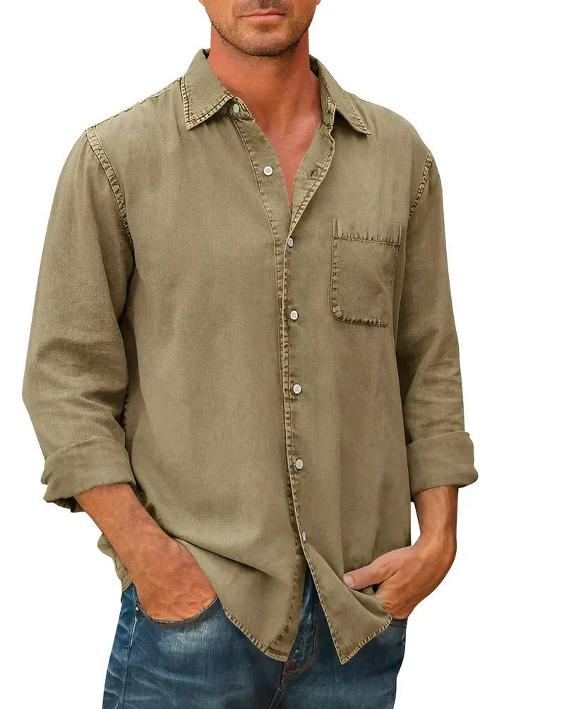 Men's Casual Long - Sleeve Shirt with Soft Fabric - Montford & Co