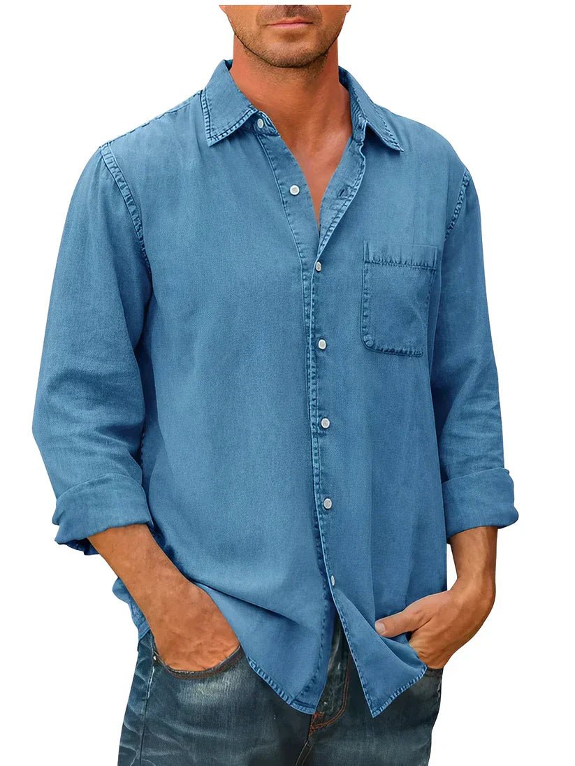 Men's Casual Long - Sleeve Shirt with Soft Fabric - Montford & Co