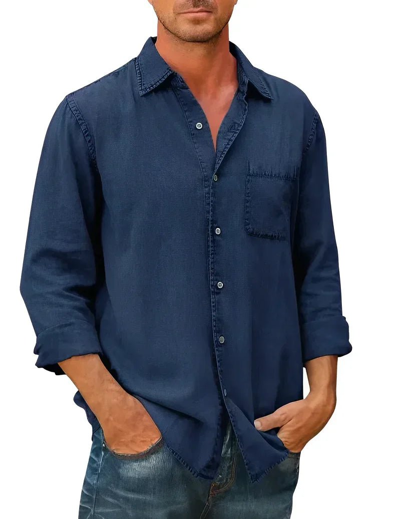 Men's Casual Long - Sleeve Shirt with Soft Fabric - Montford & Co