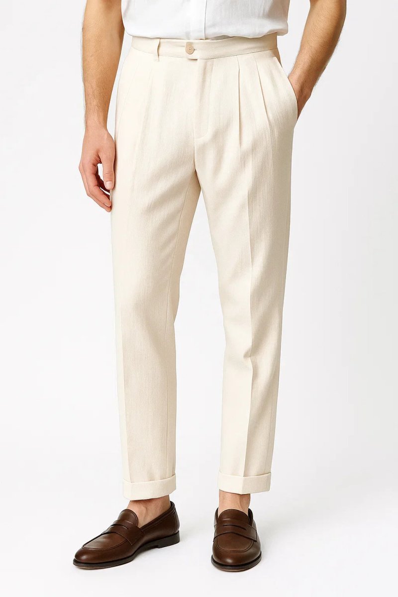 Modern Fit Trousers with Pleats - Montford & Co