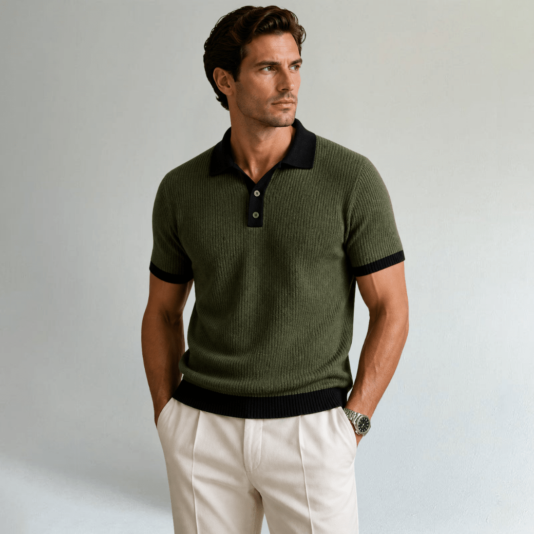 Monferrato Patchwork Knit Polo T-Shirt - Montford & Co