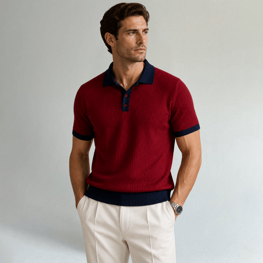 Monferrato Patchwork Knit Polo T-Shirt - Montford & Co