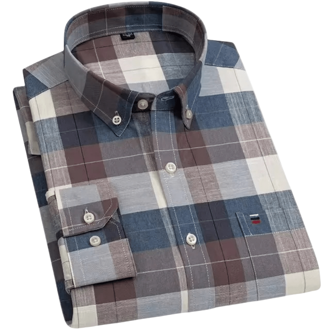 Overhemden – Heren – All Season – Classic Check Shirt met Borstzak – Montford Co - Montford & Co