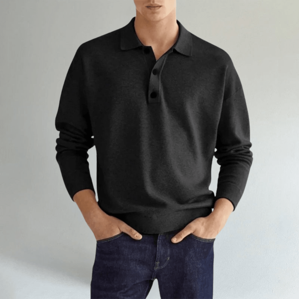 Polo Sweater Long Sleeve Classic Knit - Montford & Co