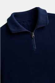 Quarter Zip Sweater Classic Knitted Wool Design - Montford & Co