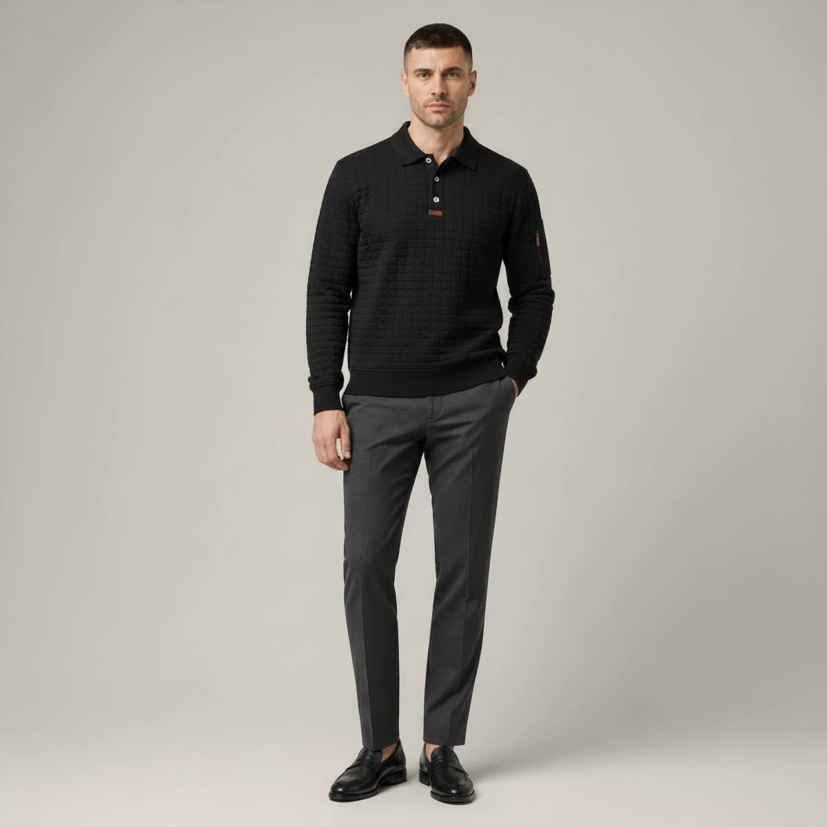 Quick Dry Long Sleeve Golf Polo Shirt - Montford & Co