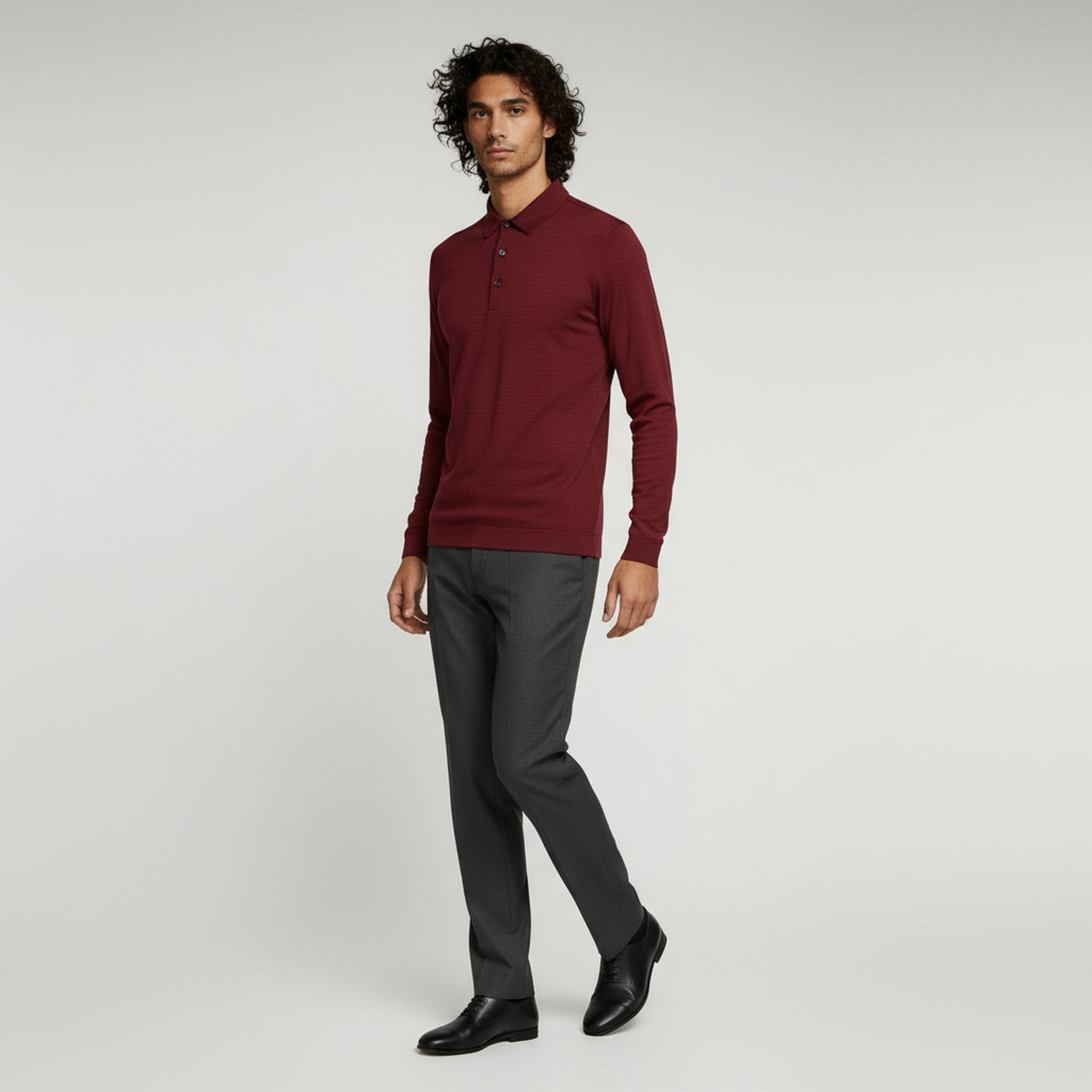 Textured Knit Polo – Effortless Style for Smart Casual Wear - 1