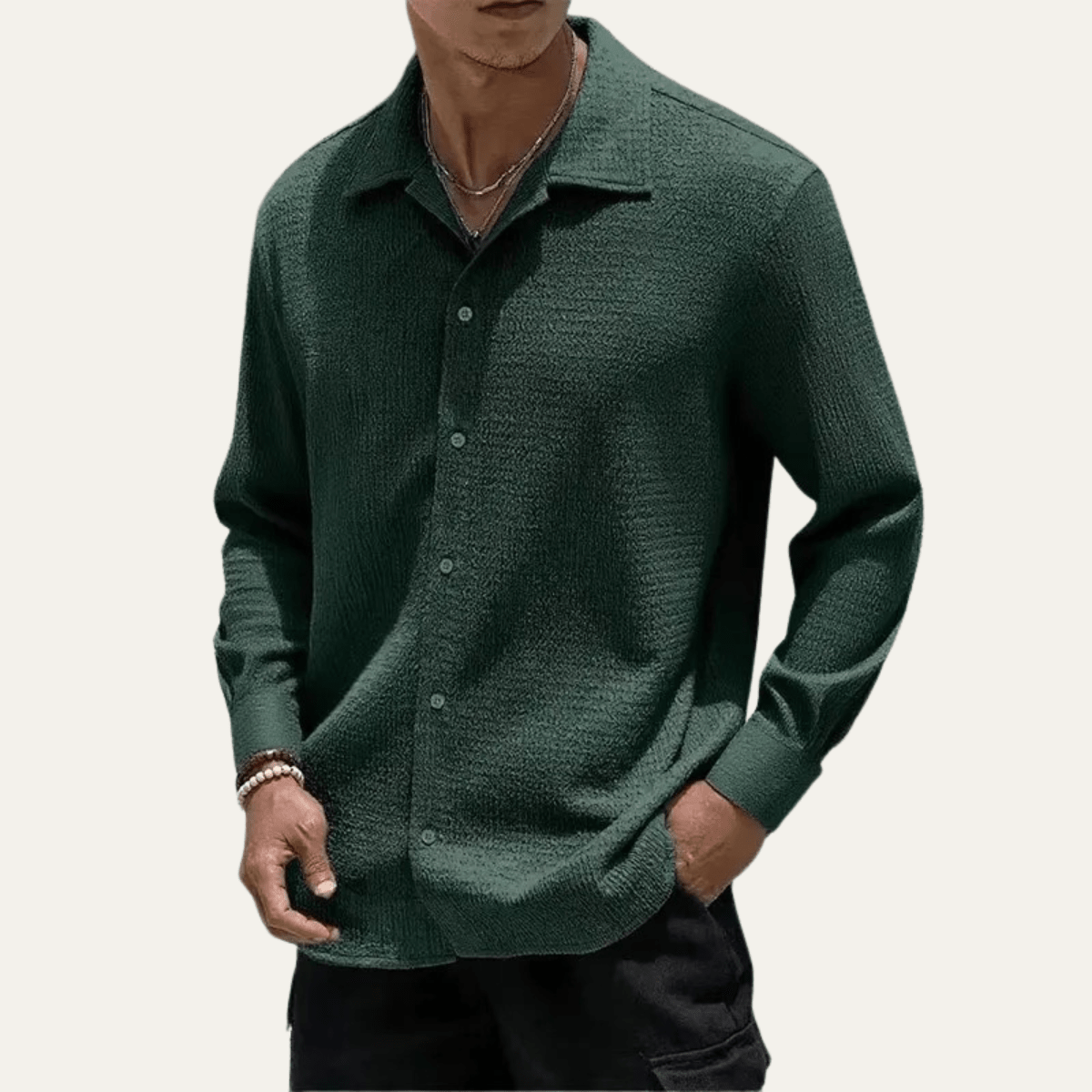 Relaxed Fit Casual Textured Shirt - Montford & Co